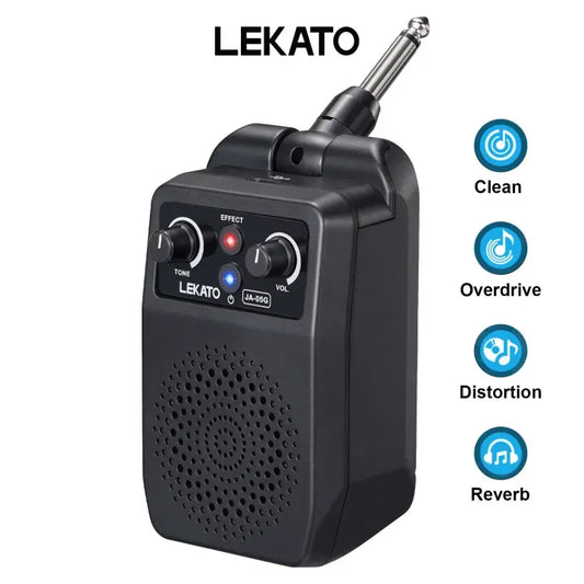 LEKATO JA-05G Electric Guitar Amp 5W Bluetooth 4 Effects Clean Distortion Overdrive Reverb